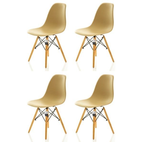 Kit 4 Cadeiras Charles Eames Eiffel Dsw - Nude Escuro - Kza Bela - 1
