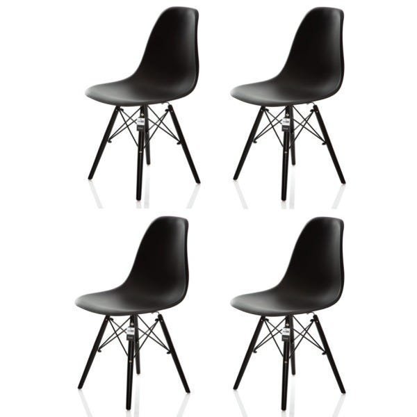 Kit 4 Cadeiras Charles Eames Eiffel Dsw - Preta Allblack - PROLAR - 1
