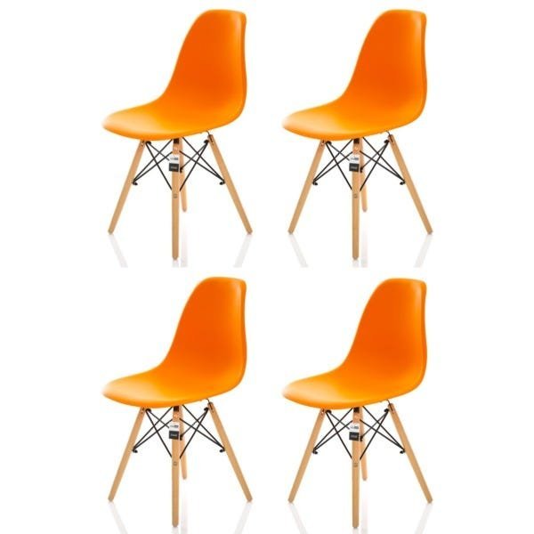 Kit 4 Cadeiras Charles Eames Eiffel Dsw - Laranja