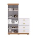 Ver imagem 6 de Cômoda Solteiro Sapateira Multiuso Roupeiro Cristal 02 Portas 04 Gavetas Branco Camarim Vila Rica