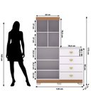 Ver imagem 2 de Cômoda Solteiro Sapateira Multiuso Roupeiro Cristal 02 Portas 04 Gavetas Branco Camarim Vila Rica