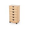Movel Gaveteiro com Rodinhas Multi Uso Madeira MDF 6 Gavetas - 5