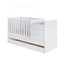 Ver imagem 4 de Berço 3 em 1 Multifuncional com Auxiliar e 3 Gavetas Branco Bb69 - Completa Móveis