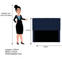 Ver imagem 3 de Cabeceira Estofada Manchester 140 Cm Casal Suede - Doce Sonho Móveis Cor Azul Marinho