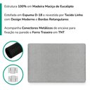 Ver imagem 5 de Cabeceira Painel Suspenso Solteiro 100 cm Luna Retangular Linho Cinza Artte