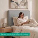 Ver imagem 6 de Cabeceira Painel Suspenso Solteiro 100 cm Luna Retangular Linho Cinza Artte