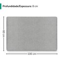 Ver imagem 3 de Cabeceira Painel Suspenso Solteiro 100 cm Luna Retangular Linho Cinza Artte