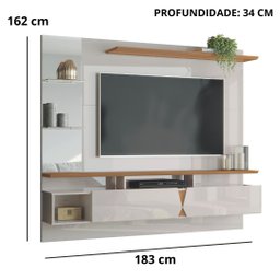 Painel para Tv 55'' Off White Damasco Intense - Lukaliam - 2