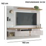 Painel para Tv 55'' Off White Damasco Intense - Lukaliam - 2