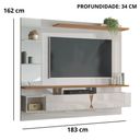 Ver imagem 2 de Painel para TV até 55 Polegadas Intense Off White Damasco com Nicho Decorativo – Lukaliam