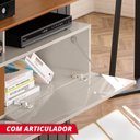 Ver imagem 4 de Painel para TV até 55 Polegadas Intense Off White Damasco com Nicho Decorativo – Lukaliam
