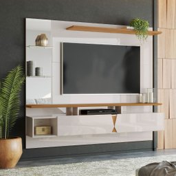 Painel para Tv 55'' Off White Damasco Intense - Lukaliam - 1