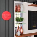Ver imagem 5 de Painel para TV até 55 Polegadas Intense Off White Damasco com Nicho Decorativo – Lukaliam