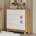 Ver imagem 2 de Cômoda 1 Porta 4 Gavetas Life Branco Acetinado - Tigus Baby