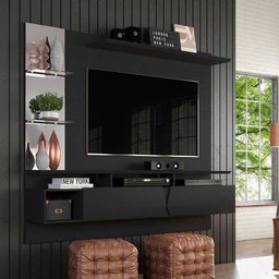Painel para TV até 55 Polegadas Intense Preto Fosco Lukaliam Móveis - 1 Painel para TV até 55 Polegadas Intense Preto Fosco Lukaliam Móveis - 1