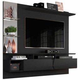 Painel para TV até 55 Polegadas Intense Preto Fosco Lukaliam Móveis - 5 Painel para TV até 55 Polegadas Intense Preto Fosco Lukaliam Móveis - 5