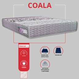 Colchão Solteiro Toraflex Casal 100% Espuma D33 Coala 138x188x16 cm - 2