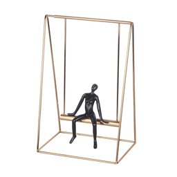 Peça Decorativa de Metal e Resina Dourada e Preto 30cm RKP0011 BTC - 1
