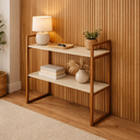 Ver imagem 4 de Aparador Industrial Buffet Mesa Prateleira Cantinho do Cafe 80x90 Luxo Sala Bufet Off White