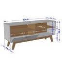 Ver imagem 4 de Rack Bancada Paladio Tv 55 Pol. Sala com Pes de Madeira Off White/naturale