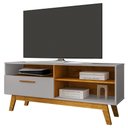 Ver imagem 2 de Rack Bancada Paladio Tv 55 Pol. Sala com Pes de Madeira Off White/naturale
