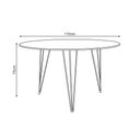 Ver imagem 3 de Mesa Jantar Redonda 110cm Amêndoa Clips 3 Pés com 5 Cadeiras Eames Eiffel Pretas Ferro Branco