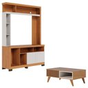Ver imagem 1 de Estante Home Theater Elba Freijó Off White Matte e Mesa de Centro Jeri Freijó Off White - Colibri