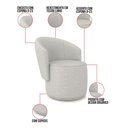 Ver imagem 3 de Poltrona Decorativa Orgânica Fixa para Sala Kit 2 Malu Linho M11 - D’Rossi