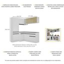 Ver imagem 4 de Armário de Cozinha Completa de Canto com Rodapé Veneza Multimóveis V2089 Branco/Preto