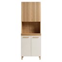 Ver imagem 2 de Paneleiro de Cozinha com 4 Portas e Nicho Cristal Bege/Cinamomo/Off White