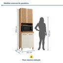 Ver imagem 3 de Paneleiro de Cozinha com 4 Portas e Nicho Cristal Bege/Cinamomo/Off White