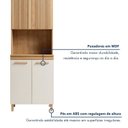 Ver mais imagens de Paneleiro de Cozinha com 4 Portas e Nicho Cristal Bege/Cinamomo/Off White