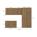 Ver imagem 4 de Lavanderia Modulada Kappesberg Celeste 5 Peças Nogueira 280cm