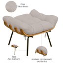 Ver imagem 5 de Poltrona Costela L02 com Puff Sala de Estar Linho Bege