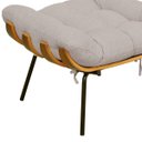 Ver imagem 3 de Poltrona Costela L02 com Puff Sala de Estar Linho Bege