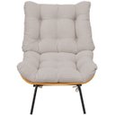 Ver mais imagens de Poltrona Costela L02 com Puff Sala de Estar Linho Bege