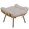 Poltrona Costela L02 com Puff Sala de Estar Linho Bege - 2