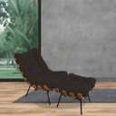 Ver imagem 2 de Poltrona Costela com Puff Sala de Estar Suede - Lyam Decor