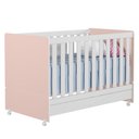 Ver imagem 1 de Berço Americano Mini Cama com Rodízios Charme P14 Branco/rosa - Mpozenato