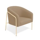 Ver imagem 5 de Poltrona Sala Industrial Alta Champanhe Kit 2 Stella Suede Marrom R D03 - D’Rossi