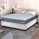 Ver imagem 1 de Conjunto Box Baú Branco Argel Cinza Espuma D33 Queen 158x198x74 - King House