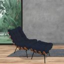 Ver imagem 2 de Poltrona Costela com Puff Sala de Estar Suede - Lyam Decor