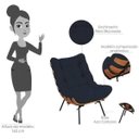 Ver imagem 4 de Poltrona Costela com Puff Sala de Estar Suede - Lyam Decor