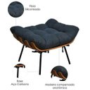 Ver imagem 4 de Poltrona Costela com Puff Sala de Estar Linho - Lyam Decor