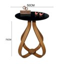 Ver imagem 2 de Mesa Lateral Cebola com Vidro 50cm Preto 70cm