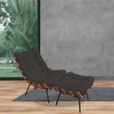 Ver imagem 2 de Poltrona Costela com Puff Sala de Estar Suede - Lyam Decor