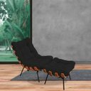 Ver imagem 2 de Poltrona Costela com Puff Sala de Estar Suede - Lyam Decor