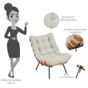 Ver imagem 3 de Poltrona Costela com Puff Sala de Estar Suede - Lyam Decor