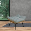 Ver imagem 2 de Puff Decorativo Sala de Estar Costela Linho Cinza Escuro