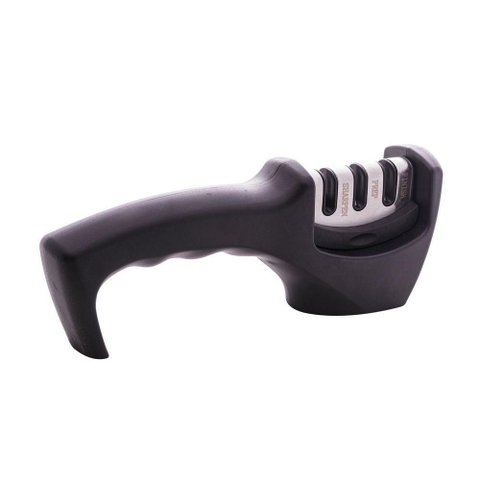 Afiador de Facas em Aço Inox e Abs Black 20x5x7,5cm